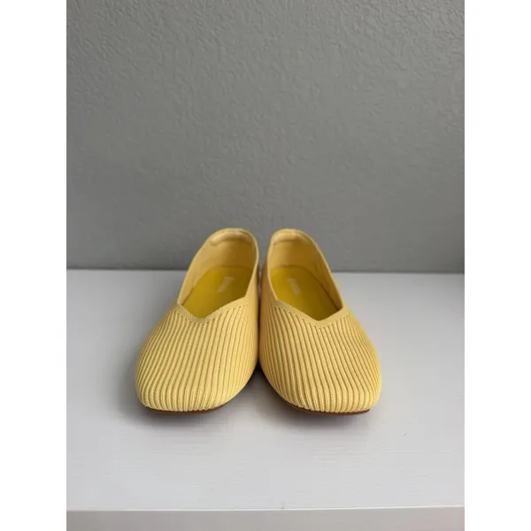 VIVAIA Margot 2.0 Women's US 8 EU 39 Yellow Knit Square Toe Ballet Flats - Image 4