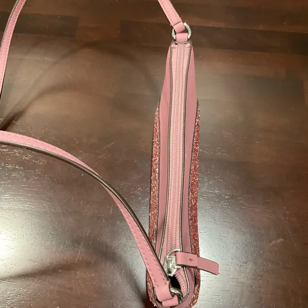 Kate Spade Ny Ramey Greta Saffiano Leather‎ Glitter Small Pink Peony Crossbody - Image 9