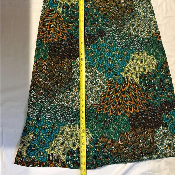 Cristinalove Teal & Green Patterned V-Neck Maxi Dress - Image 8