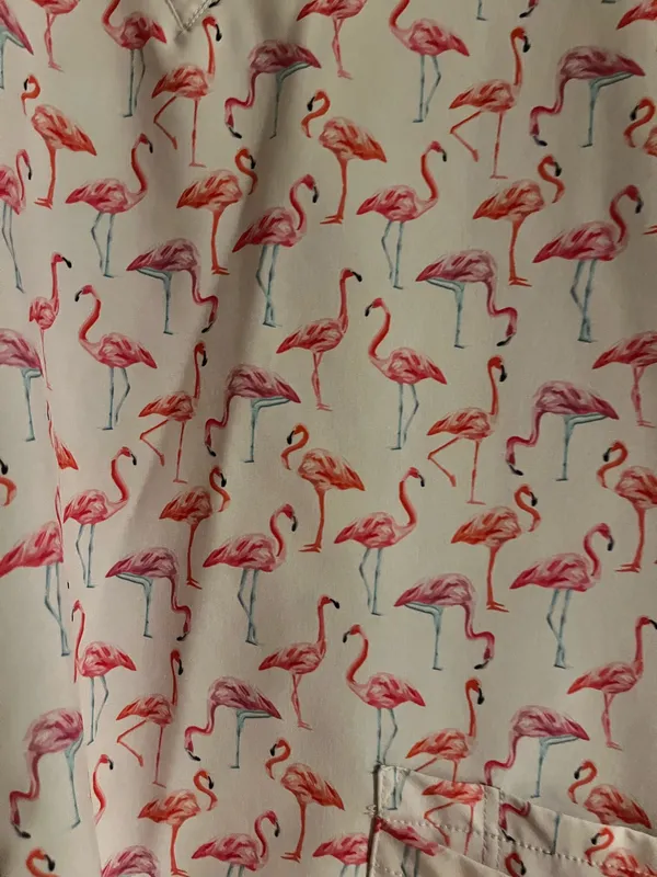 Flamingo scrub top Pink Size M - Image 2