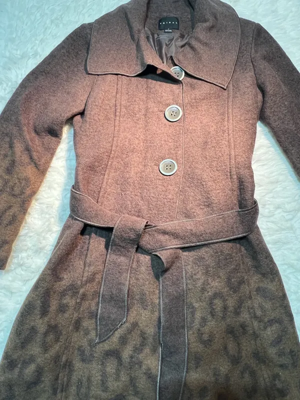 Women’s TRIBAL Wool Blend Coat: brown with Jaguar Print Size:4 - Image 17