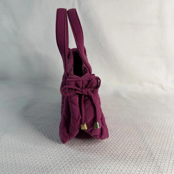 Vera Bradley Plum Purple Quilted Microfiber Handbag Satchel Tote Gold Hardware - Image 10