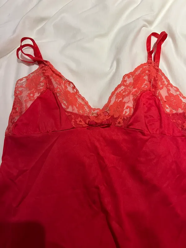 Victoria's Secret Karessa Vintage Red Lace Silk Cami - Image 2