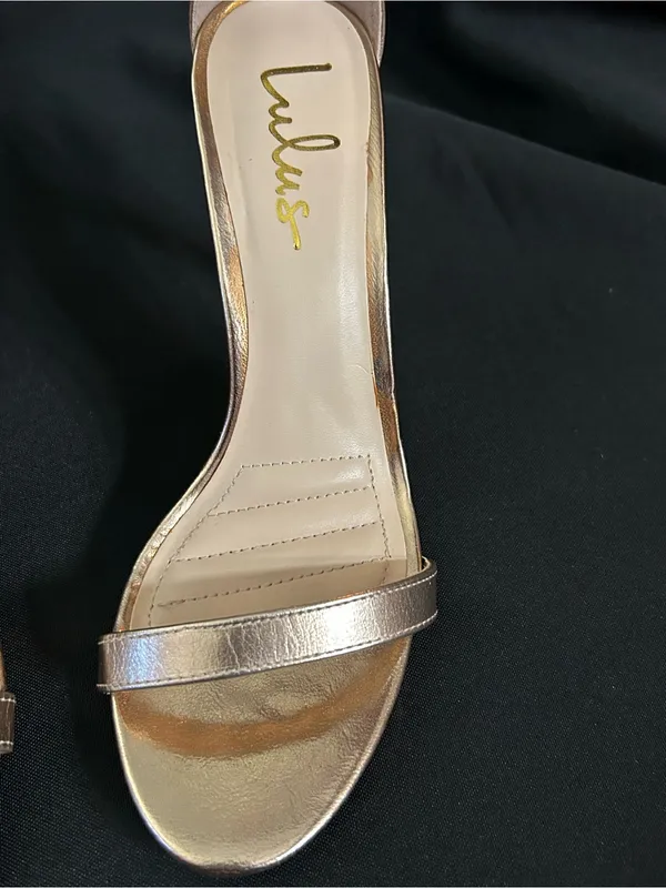 Lulu's Rose Gold Strappy Ankle-Strap Spiked Heels SZ 8.5 - Image 5