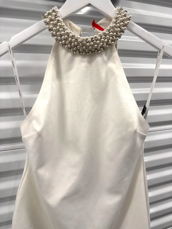 Retrofete Penelope Open Back Mini Dress White Womens Size Large - Image 8