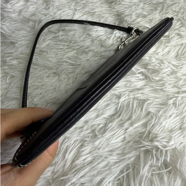 y2k COACH Leatherware Black Wristlet - Image 3