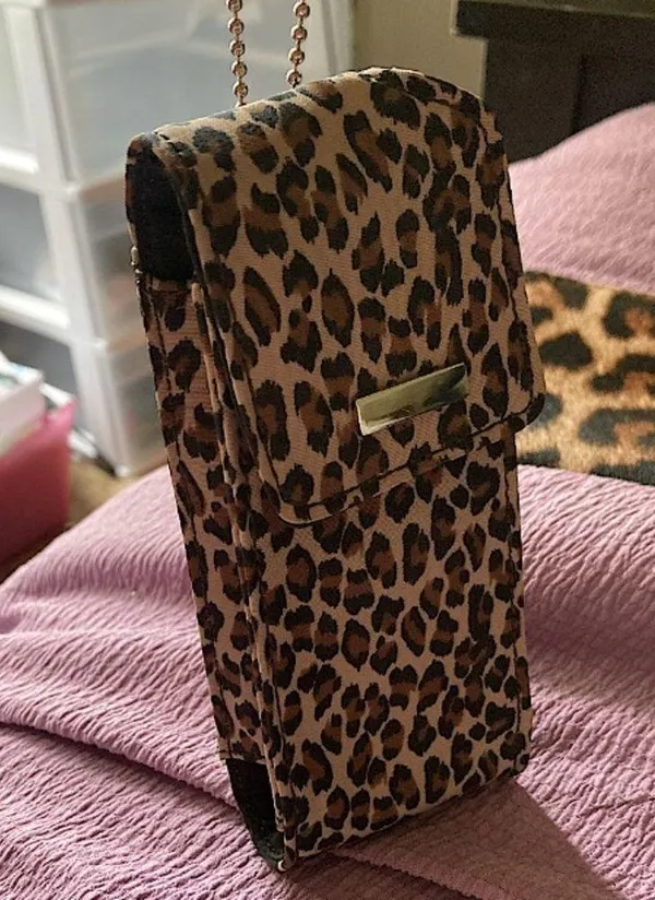 Leopard Print Bag/Case Tan - Image 9