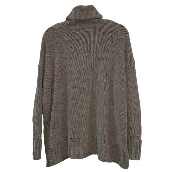Aerie Oversized Turtleneck‎ Sweater Small Cozy Neutral Knit Pullover - Image 4
