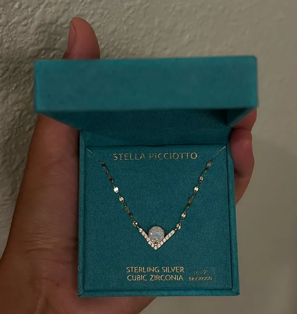 Stella Picciotto Sterling Silver & Cubic Zirconia Gold Plated Necklace - Image 2