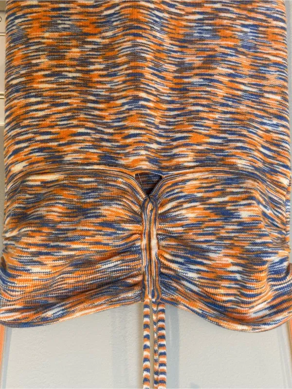 American Eagle Outfitters Orange and Blue Knit Halter Dress New - Image 5