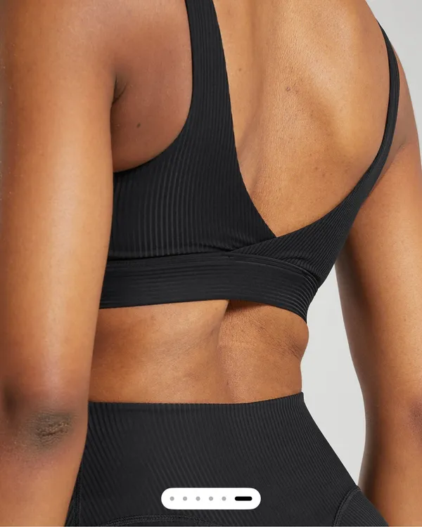 Gymshark Ribbed Sports Bra - Navy - Image 9
