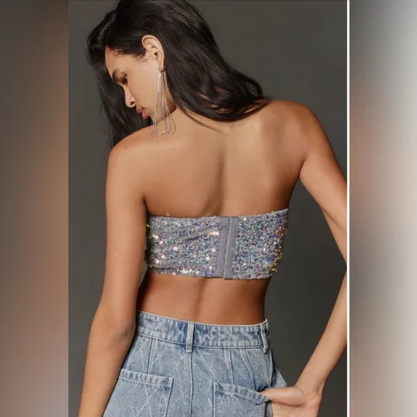 Anthropologie NWT The Eve Sequin Bralette: Bandeau Edition - S - Image 2