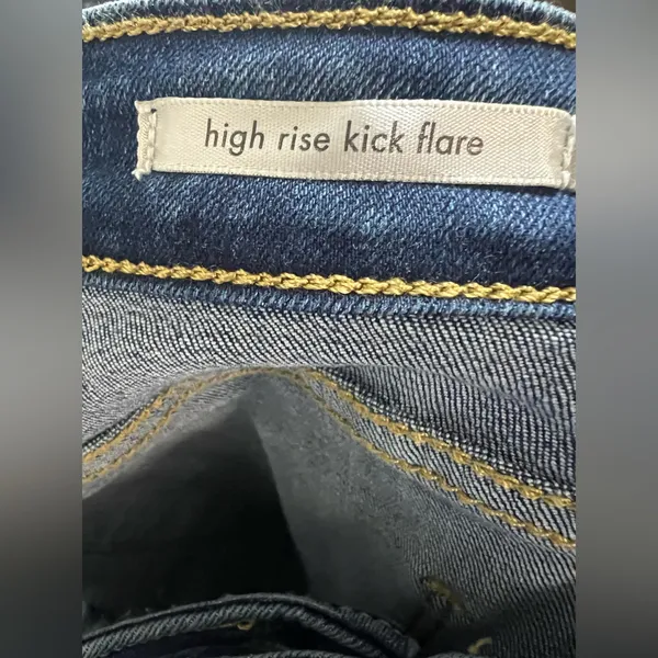 Wrangler High Rise Kick Flare Jeans Size 2 Raw Hem‎ Stretch boho western - Image 7