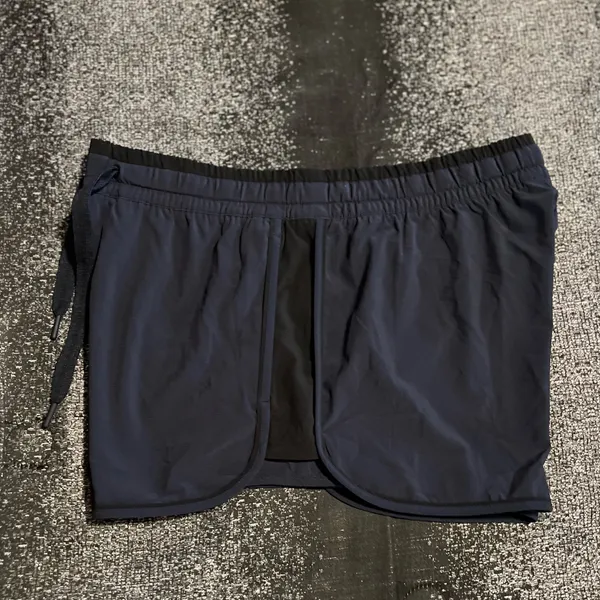 Womens sz10 Athleta Colorblocked Brooklyn Athletic Shorts-navy blue/black - Image 3