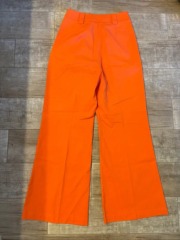 Commense Vibrant Orange Wide Leg Cotton Trousers- NWT - Image 2