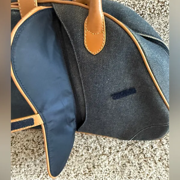 Christian Dior Vintage Denim Saddle Bowler Bag, dark wash, large size - Image 9