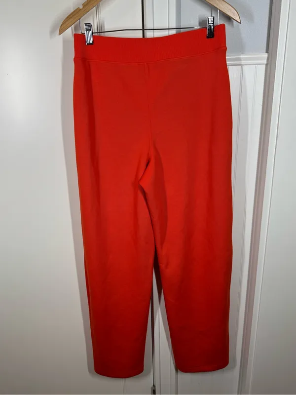 SPANX air essentials pique straight track pants in poppy size medium sporty work - Image 5