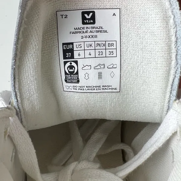 Veja V-15 Leather Extra White Suede Organic Cotton Natural High-Top Trainers 6 - Image 9
