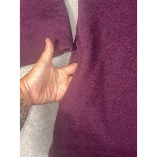Athleta Cozy Karma Funnel Neck Sweatshirt Womens M Burgundy Fleece Lined - Image 3