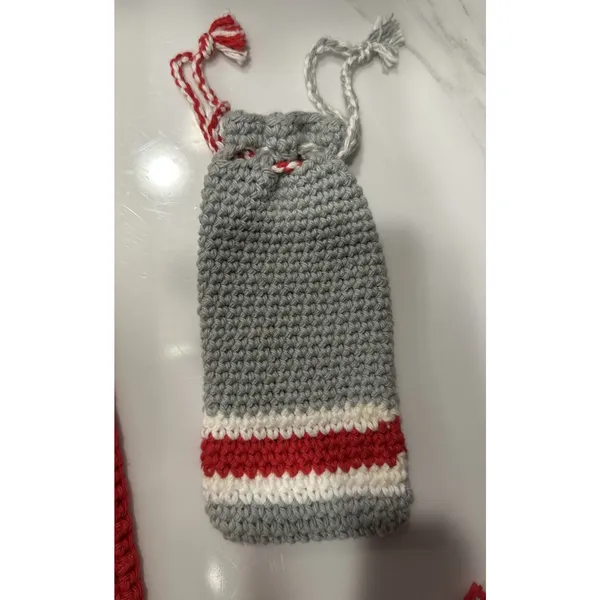 Ohio State Buckeyes Crochet Convertible Drawstring Backpack Bag & Glasses Case Red - Image 2
