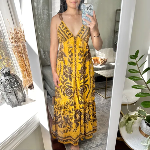 Farm Rio Golden Oasis Dress - Image 4