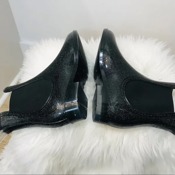 INC Women’s Raelynn Rain Black Glitter rain Boots sz 6 - Image 7