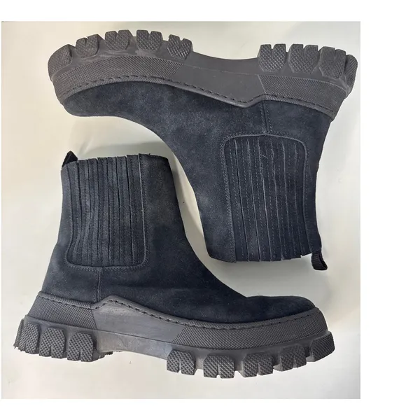 Boemos Suede Platform Chelsea Boots Lug Sole Italy size 37 - Image 8