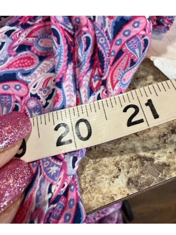 Pink Floral Tiered Midi Dress with Puff Sleeves - Image 7