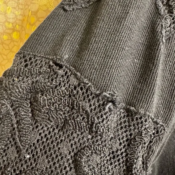Free People Black Lace Outer Sunset Open Back Tunic Long Sleeve Top M - Image 10