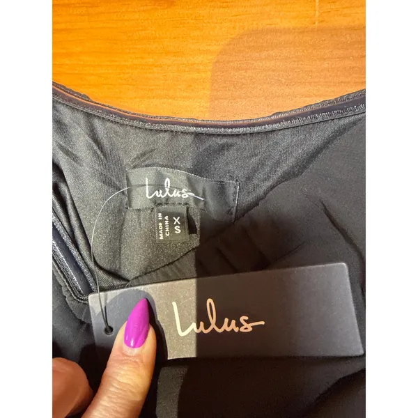 NWT Lulus Celebratory Aesthetic Black Pleated Strapless Maxi Dress Bridesmaid XS - Image 6