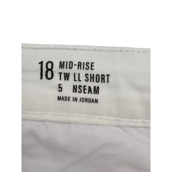 a.n.a. Mid-Rise Twill Short Womens 18 White Casual 5 Inch Inseam‎ Chino Summer - Image 5