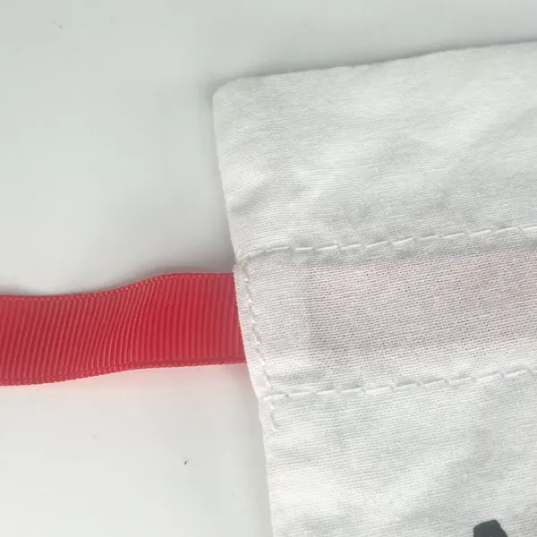 Sephora MakeUp Geek Drawstring Cloth MakeUp Delicates Travel Bag White Red New - Image 3