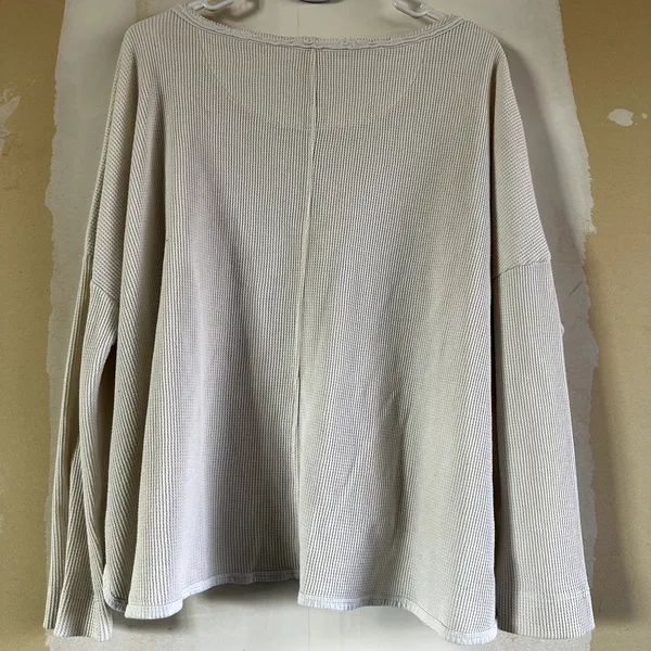 Anthropologie Real Fun, Wow! Gratitude Graphic Sun Waffle Thermal Top Cream M - Image 6