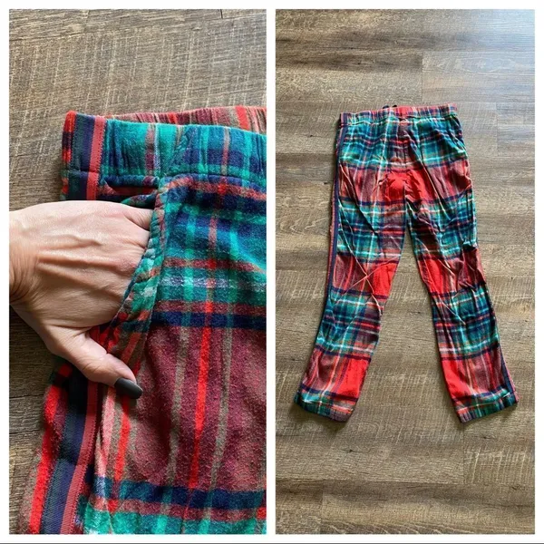Aerie Pajama Pants Plaid Cotton Lounge Sleep Red Green Blue - Image 5