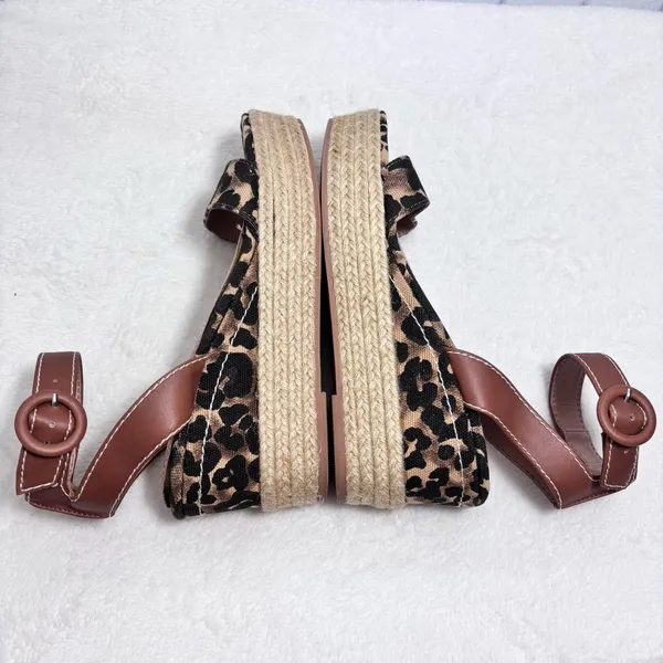 Steven by Steve Madden Leopard Print Wedge Heels‎ Espadrilles  size 6.5 - Image 5