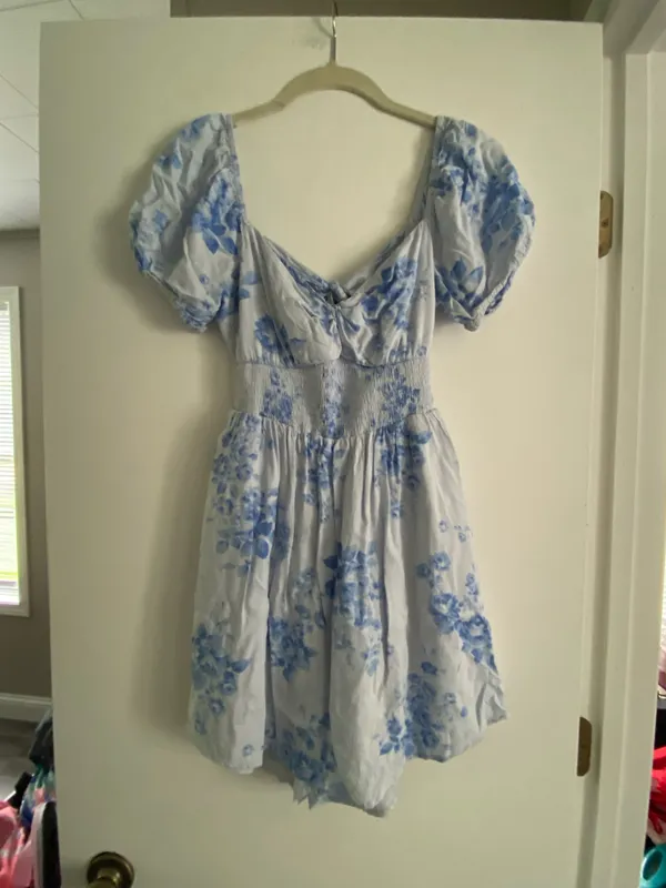 Hollister Blue Floral Dress Mini - Image 3