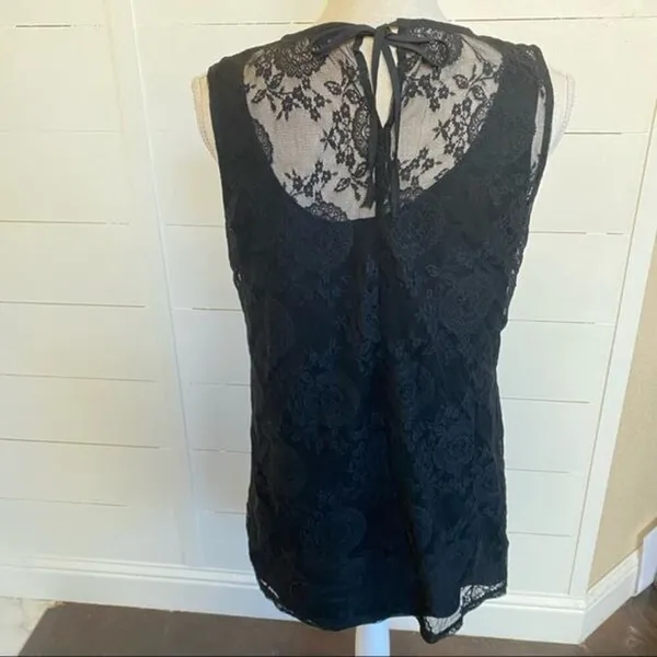 CAbi Date Night Black Lace Tunic Elegant Romantic Tank Style#942‎ S - Image 4