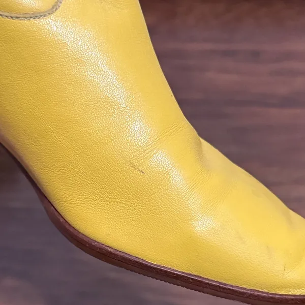 Vintage Dingo Yellow Leather Studded Cowboy Boots Retro Western Cowgirl Retro - Image 9