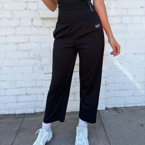 Nike Y2K Everlast black straight leg jogger sweatpants with orange side stripe sz XS women’s #athletic #retro - Image 6