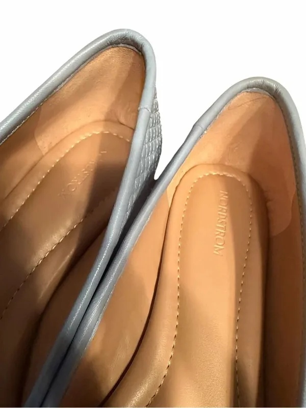 Nordstrom Blue Slip on Square Toe Leather Flats(Size 8.5M) Blue - Image 6