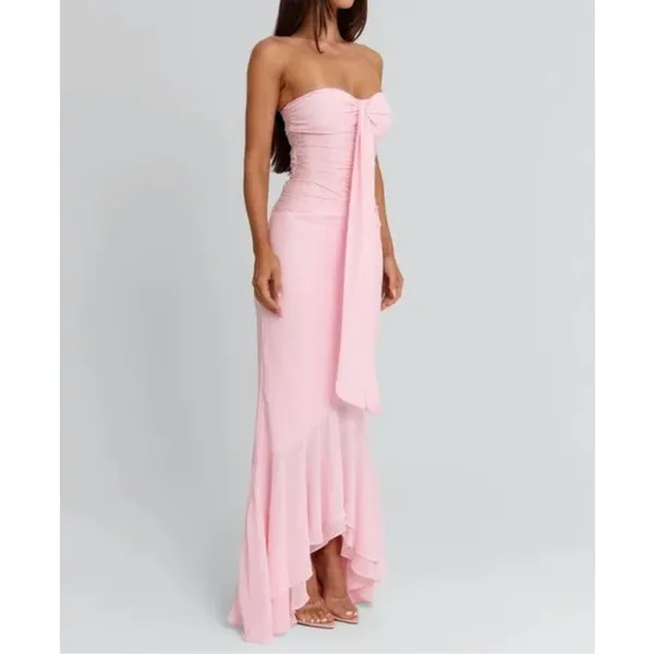Outcast Clothing Strapless Maxi Dress Bella Size M Light Pink - Image 5