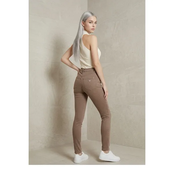 GUESS Ultra High Rise Cropped Skinny Pants Women’s Size 27 Taupe Brown Stretch - Image 3