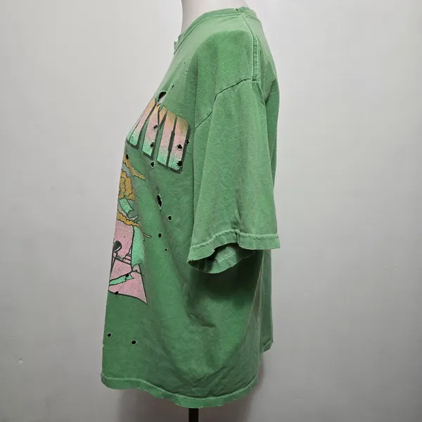 Buckle Retro Pink Floyd Washed Green Distressed Animals Band S/M T-Shirt - Image 3
