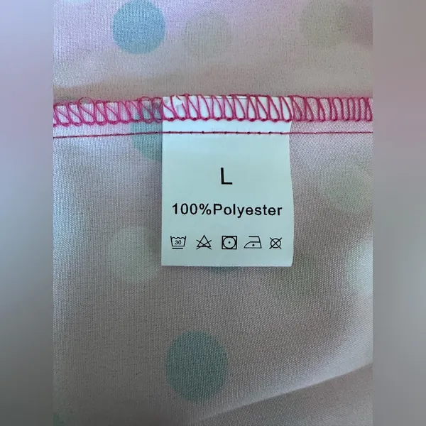 Pink Polka Dot Flowy Top Size L - Image 4