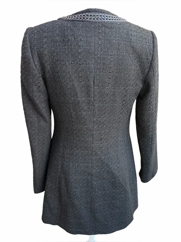 ZARA tweed overcoat Medium black - Image 4