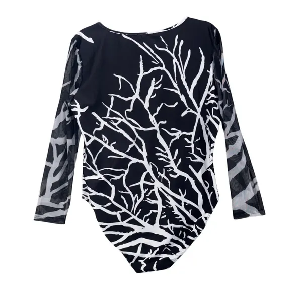 Ala‎ von Auersperg Body Suit XL Moon Coral Sheer Nylon Coastal Print Resort Luxe - Image 2