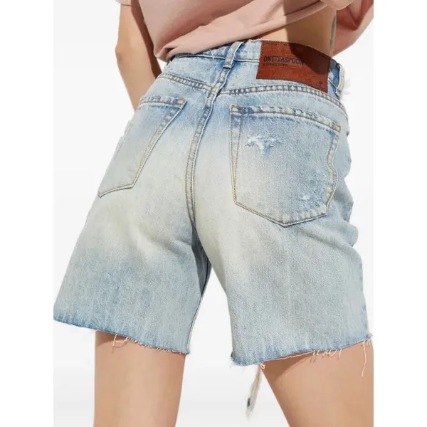 NWT One Teaspoon Sz 26 Bridgette Flap Pocket High Rise Zip Distressed Jean Short - Image 3