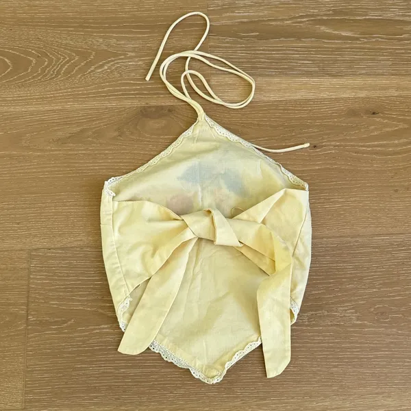 Cider Halter Top Cherry Embroidery Size XS Yellow Red Green - Image 2