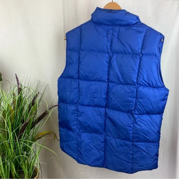 Land’s End Women's Blue Down Filled Puffer Sleeveless Vest M - Image 3