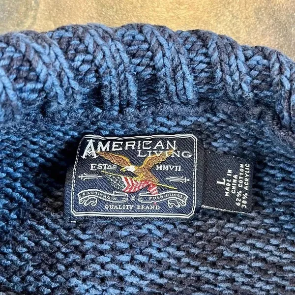 American Living Women’s Blue Cowl Neck Sweater Large - Image 7